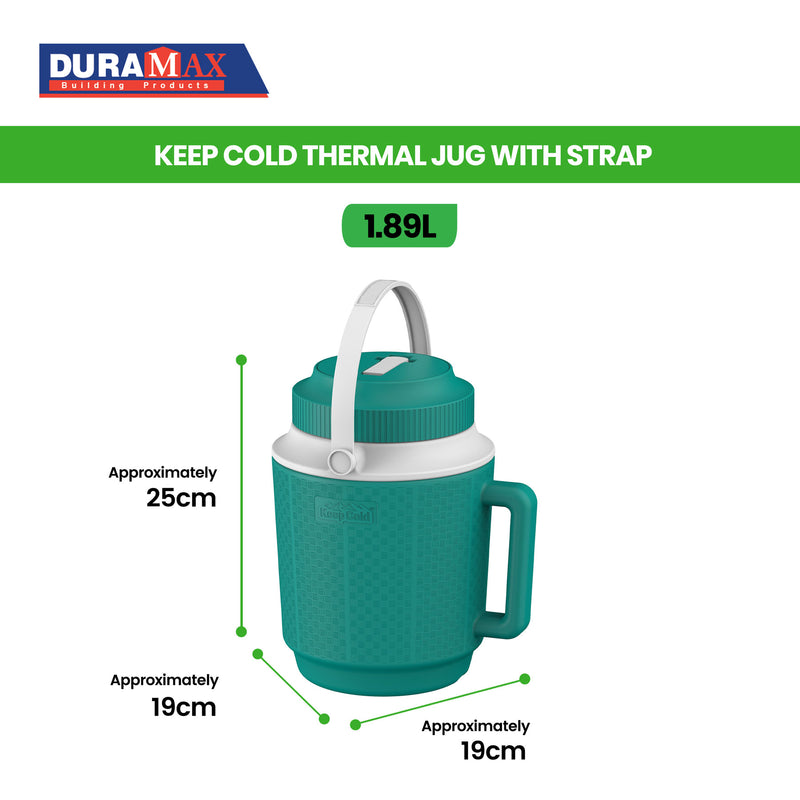 Keep Cold Thermal Jug with Strap 1.89L (Blue/Green)