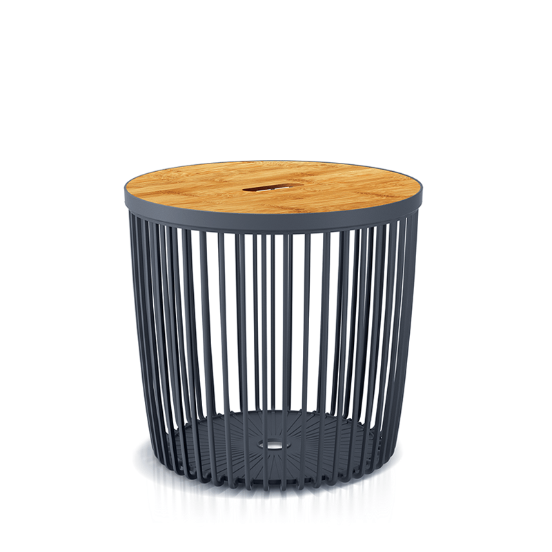 Clubo Storage Basket Table with Bamboo Lid (Medium/Large) greenleif.sg