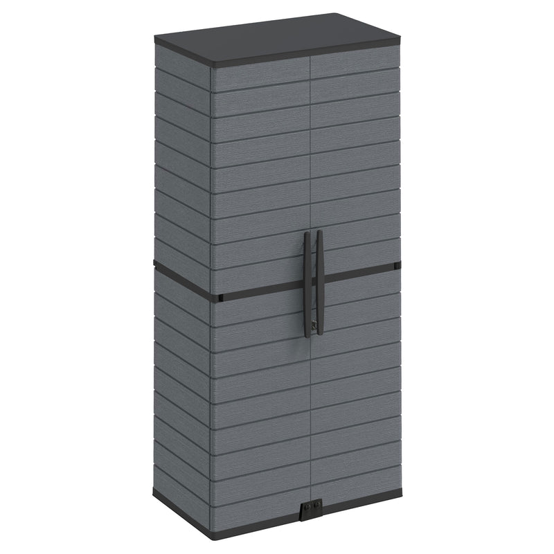 Cedar Grain Vertical Cabinet Storage Tall (Brown/Grey)
