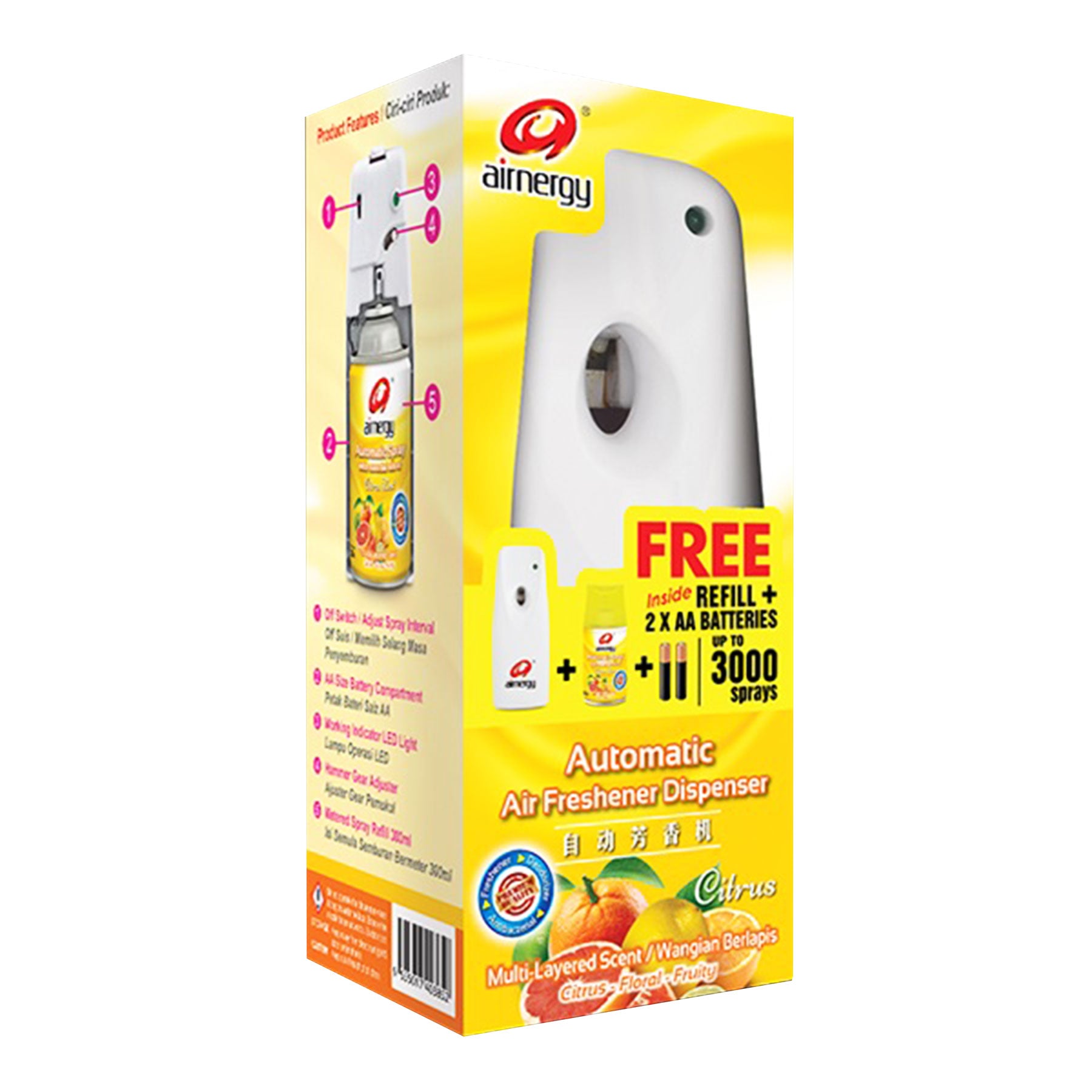 Automatic Air Freshener Dispenser Set (Citrus Zest) greenleif.sg