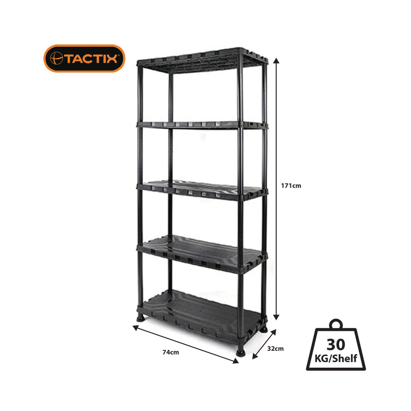 Plastic 5 Shelf Rack (171cm) - Easy to assemble - No Tools Required