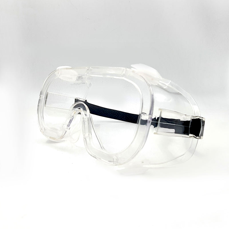 Wide Lens Full Cover Clear Soft Frame Safety Glasses With Adjustable Strap & 4 Ventilation Holes