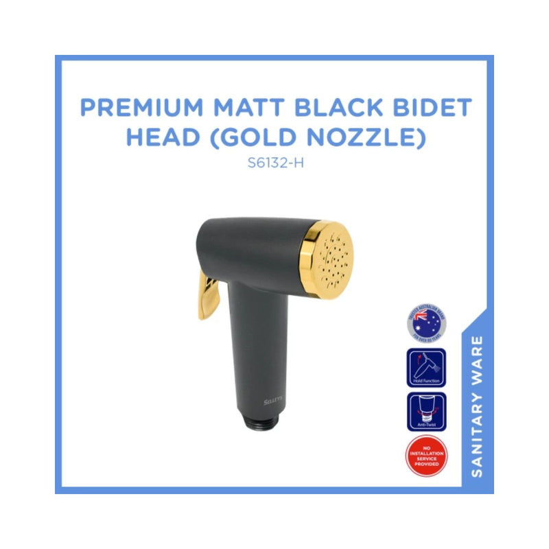 S6132-H Premium Matt Black Bidet (Gold Nozzle)