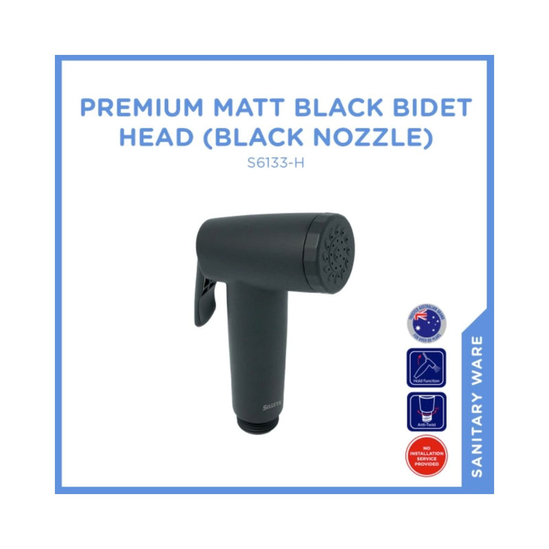S6133-H Premium Matt Black Bidet (Black Nozzle)