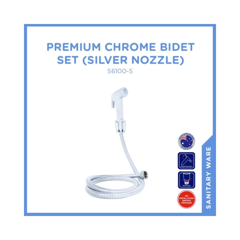 S6100-S Premium Chrome Bidet Set (Silver Nozzle)