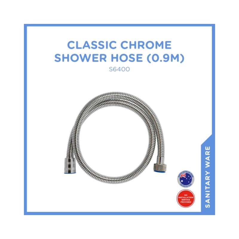 S6400 Classic Chrome Shower Hose 0.9m