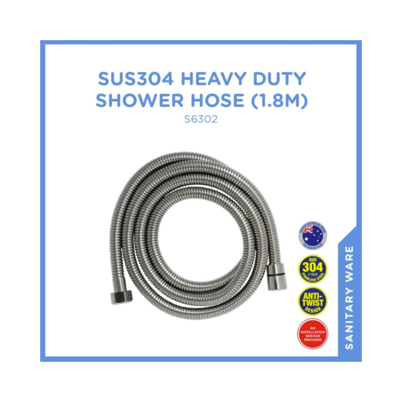 S6302 SS304 Heavy Duty Shower Hose 1.8m