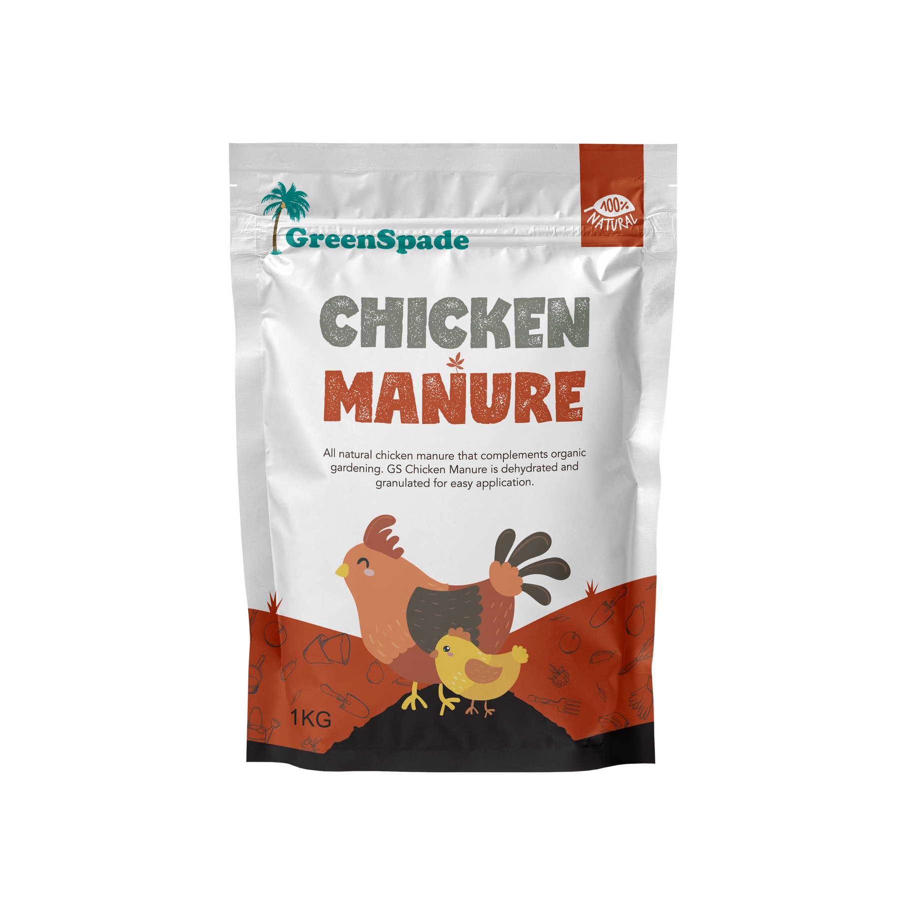 GreenSpade Composted Chicken Manure Fertilizer 1kg greenleif.sg