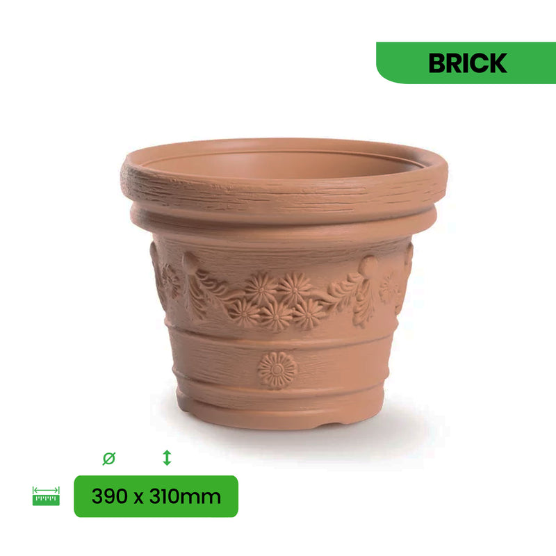 Decora Flower Pot decorated with Floral Motifs (390x310mm)