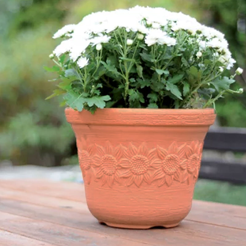 Sunny Flower Pot decorated with Floral Motifs (350x267mm)