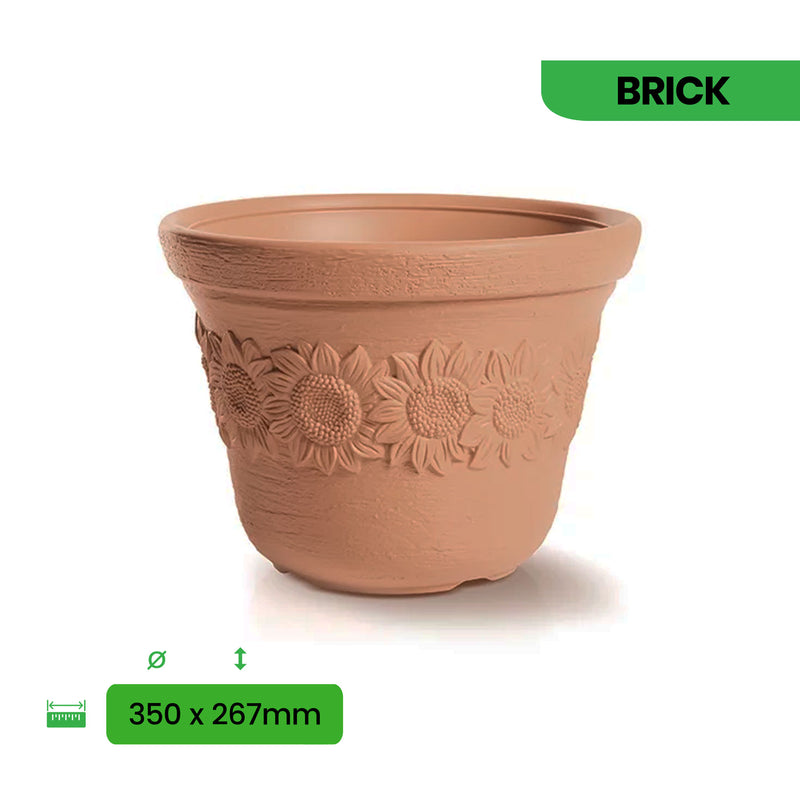 Sunny Flower Pot decorated with Floral Motifs (350x267mm)