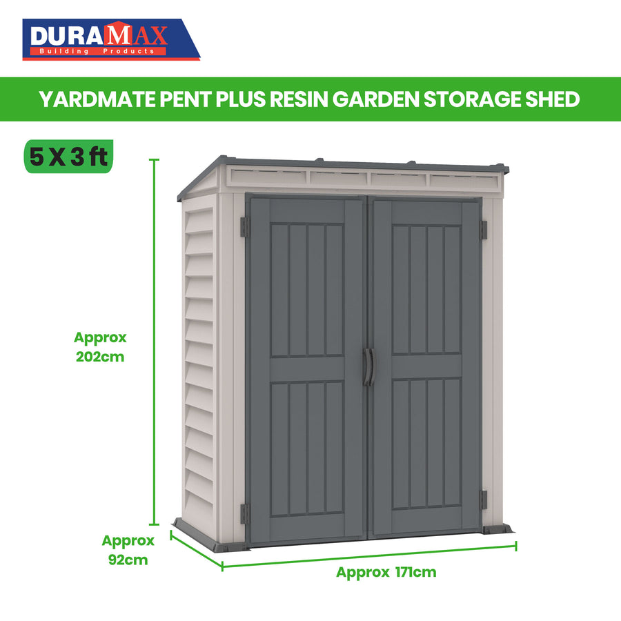 Duramax YardMate Pent PLUS Shed 5x3ft