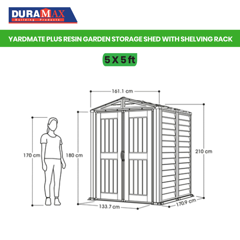YardMate PLUS Garden Storage Shed 5x5ft
