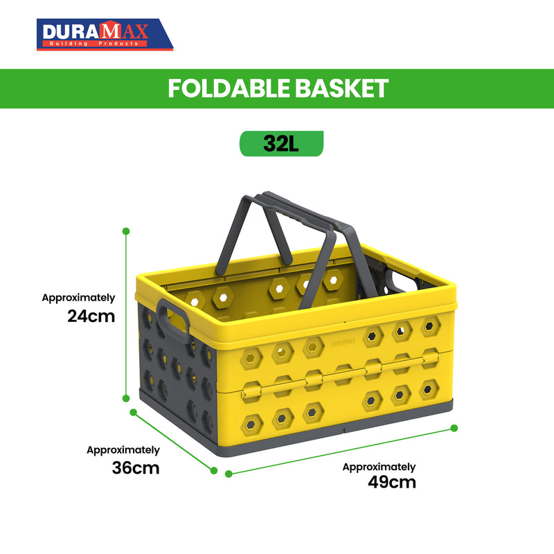 Foldable Basket 32L (Yellow/Grey)