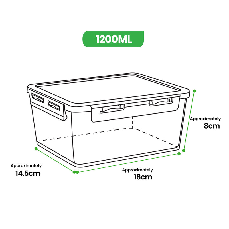 Lock2Go Food Storage Containers with Lids (4 Pcs)