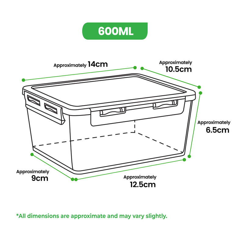 Lock2Go Food Storage Containers with Lids (4 Pcs)