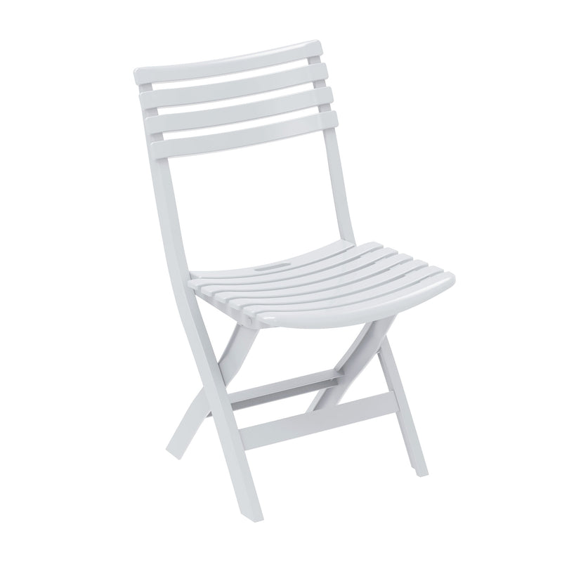 Portable Folding Chair & Table Set (Brown/White/Grey)