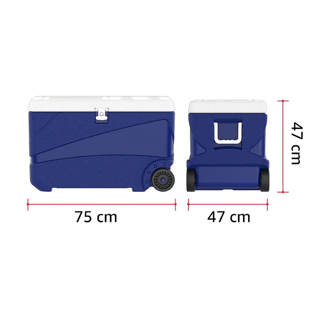 Keep Cold Ice Box / Cooler Box with Wheels 84L (White/Blue/Red