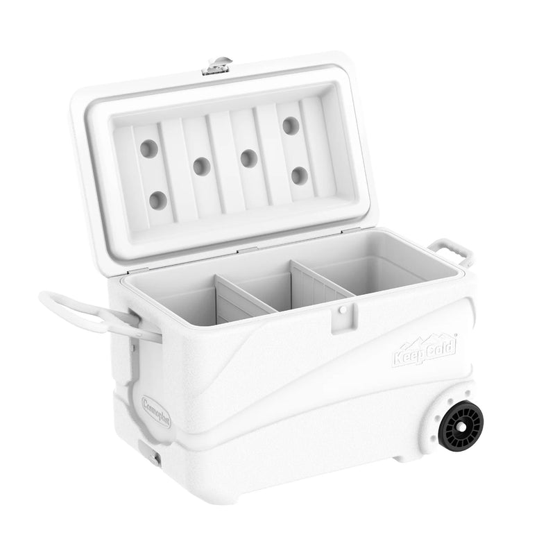 Keep Cold Ice Box / Cooler Box with Wheels 84L (White)