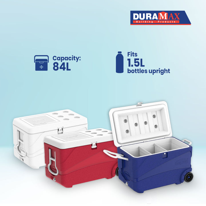 その他 FATBADCOOLGUY Keep Cold Ice Box / Cooler Box with Wheels 84L (White/Blue/Red