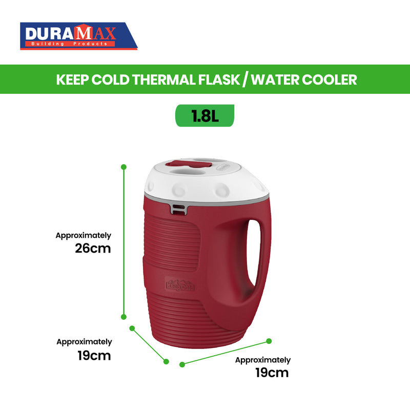Keep Cold Thermal Flask / Water Cooler 1.8L (Blue/Red)
