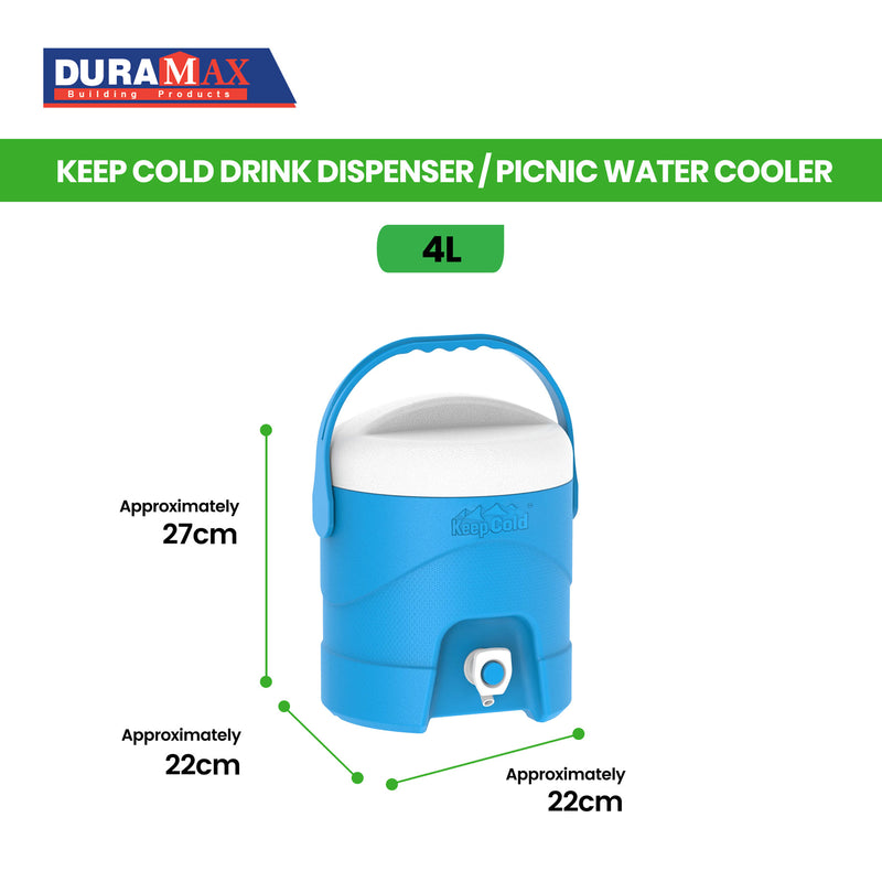 Keep Cold Drink Dispenser / Picnic Water Cooler 4L (Blue)