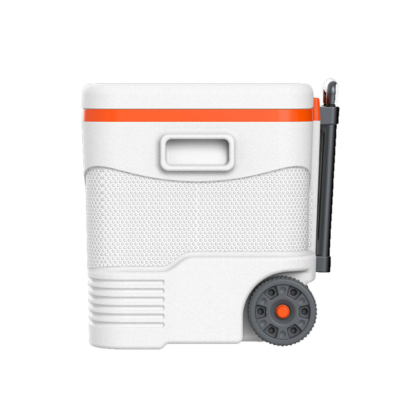 Keep Cold Trolley Ice Box / Cooler Box with Wheels 45L (White Orange)