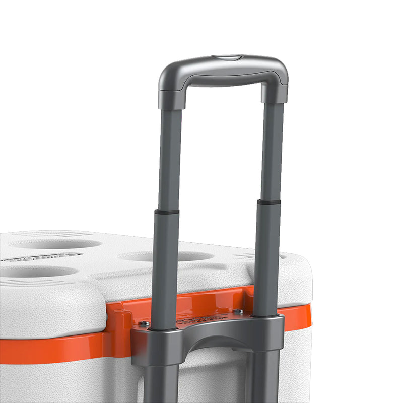 Keep Cold Trolley Ice Box / Cooler Box with Wheels 45L (White Orange)