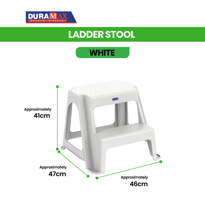 Double Step Ladder Stool (White)