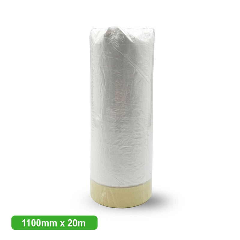 Steve & Leif Pre-tape Masking Film Plastic Drop Cloth 55cm x 20m / 110cm x 20m