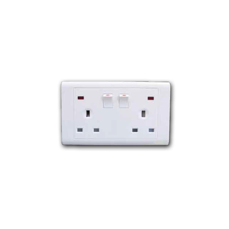 13A 2 Gang Switch Socket Outlet With Neon (MQ8132N) (P)