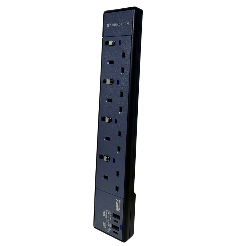 Power Strip with 2sets of 20Watts USB A+C Quick Charger