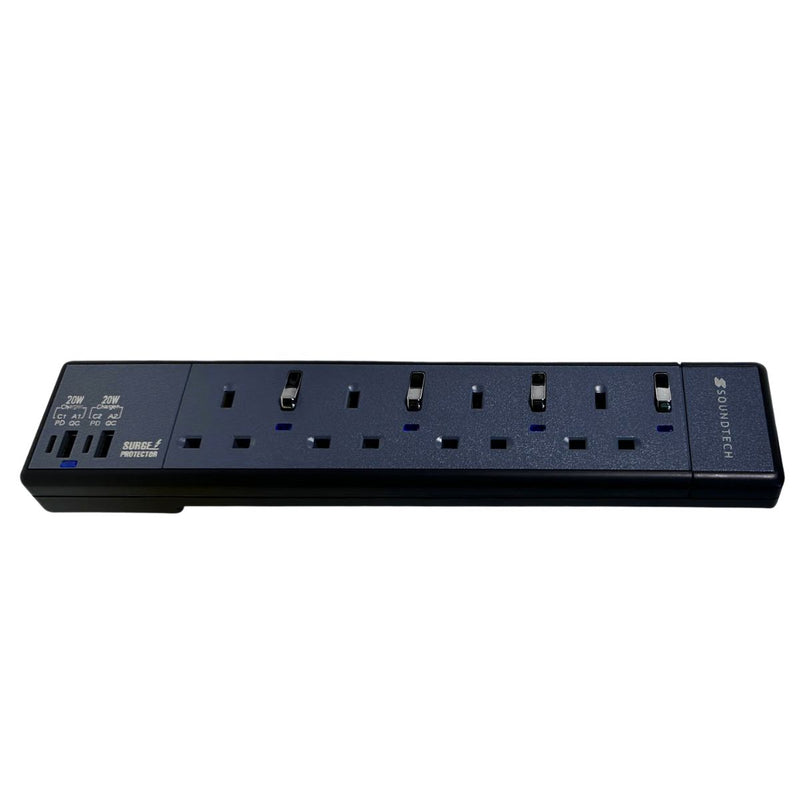 Power Strip with 2sets of 20Watts USB A+C Quick Charger