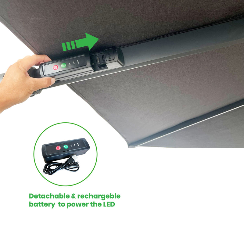 Steve & Leif Classic Cantilever Parasol 3mx3m with Built-in LED lighting