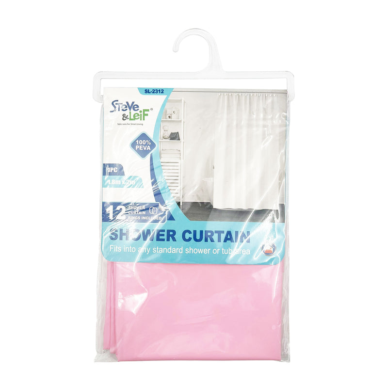 Shower Curtain 1Pc (1.8m x 2m)(Orange/Blue/Pink/White)