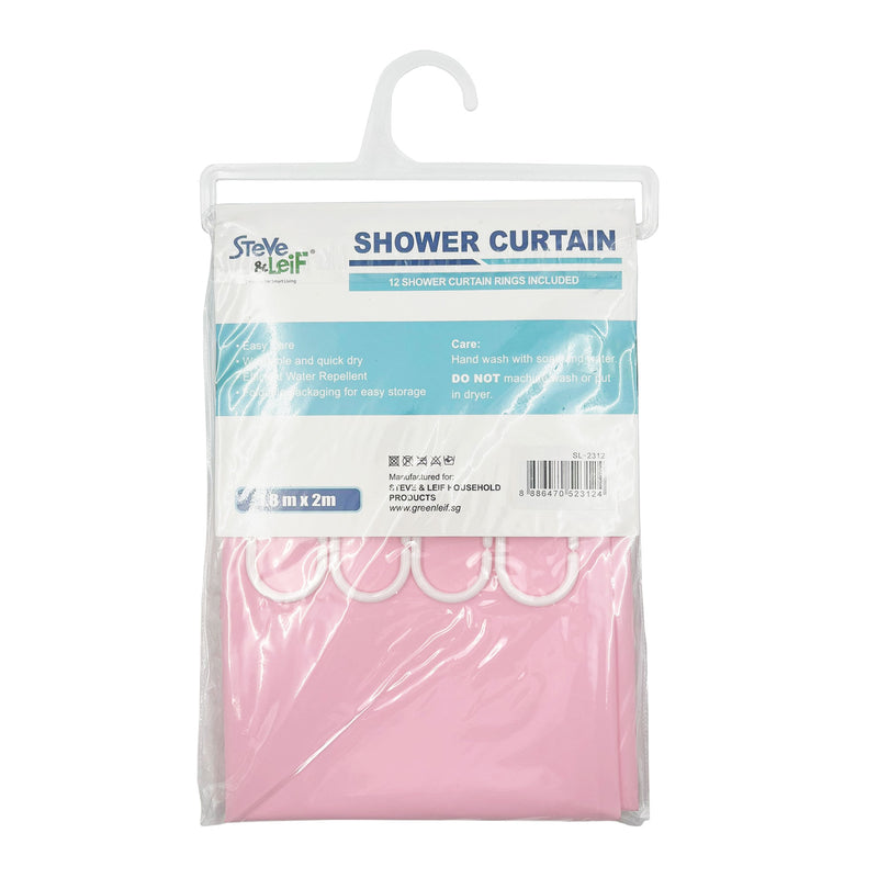 Shower Curtain 1Pc (1.8m x 2m)(Orange/Blue/Pink/White)