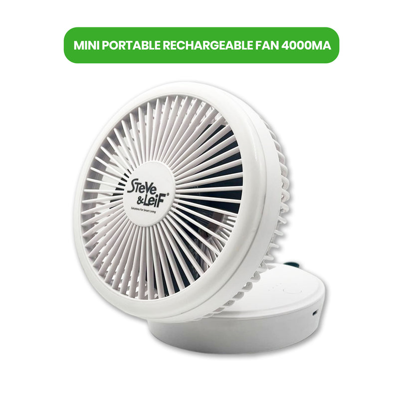 Portable Mini 3-Speed Rechargeable Fan 4000mA battery (White)