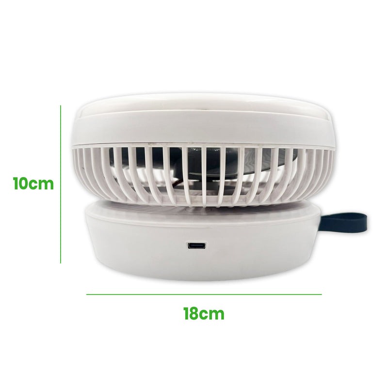 Portable Mini 3-Speed Rechargeable Fan 4000mA battery (White)