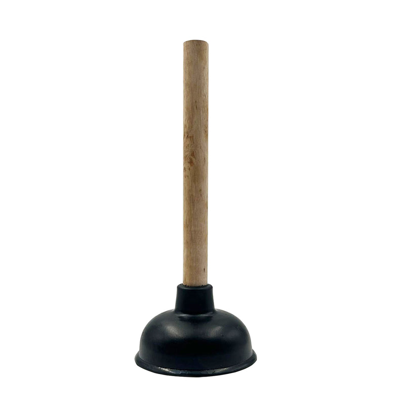 Rubber Toilet Plunger with Wooden Handle