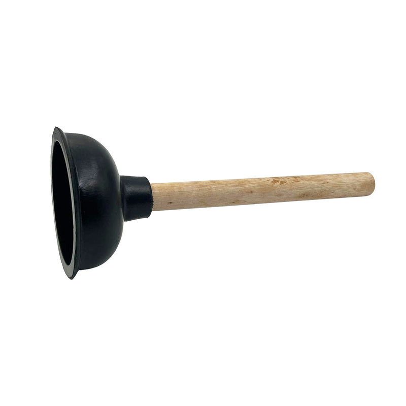 Rubber Toilet Plunger with Wooden Handle