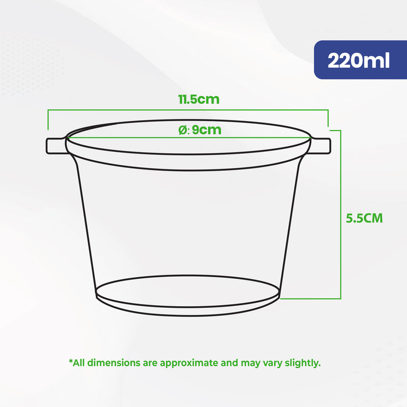 Round Freezefresh Food Containers with Lids 220ml (5 Pcs)