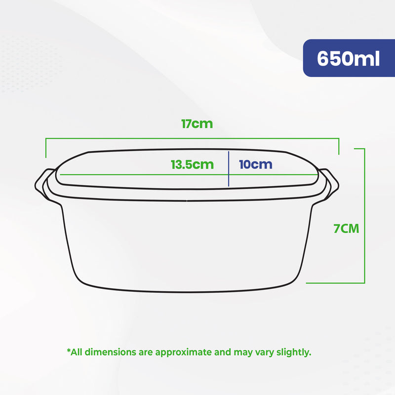 Rectangle Freezefresh Food Containers with Lids 650ml (4 Pcs)