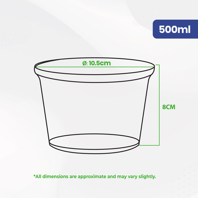 Round Freezefresh Food Containers with Lids 500ml (3 Pcs)