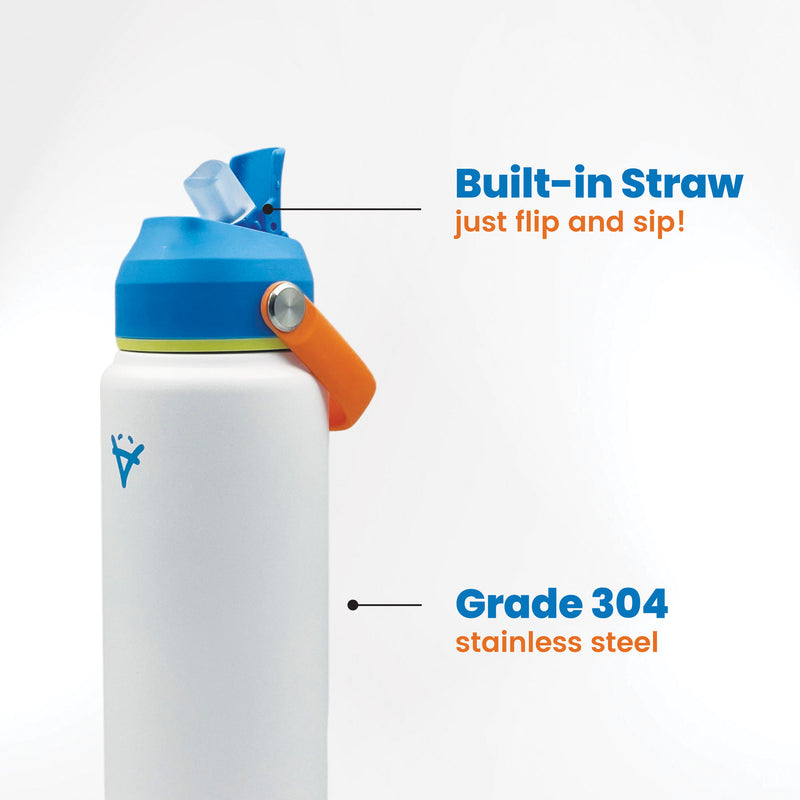 Beakamo Penstemon Toucan 24oz Bottle - Durable Stainless Steel, Leakproof Straw Cap, Hot & Cold Temperature Retention, Anti-Slip Base, Perfect for Outdoor Adventures