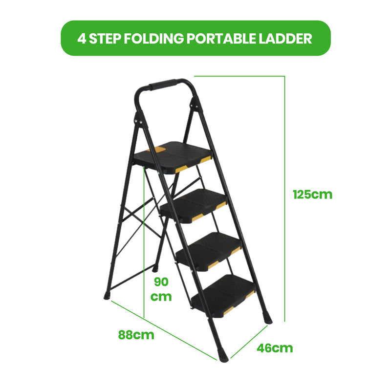 4-Step Household Ladder/ Folding Portable Ladder (46x89x126cm) MAX 150kg