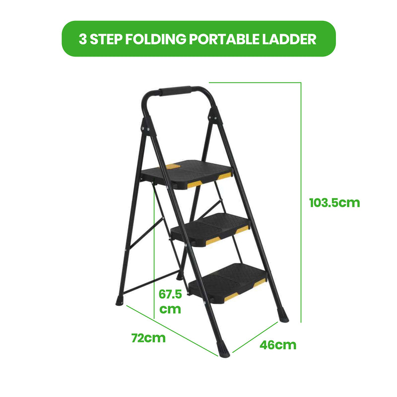 3-Step Household Ladder/ Folding Portable Ladder (46x72x103.5cm) MAX 150kg