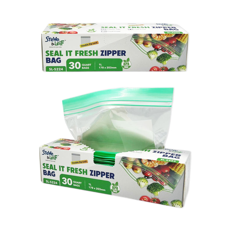 Resealable Double Zipper Bag (Quart)