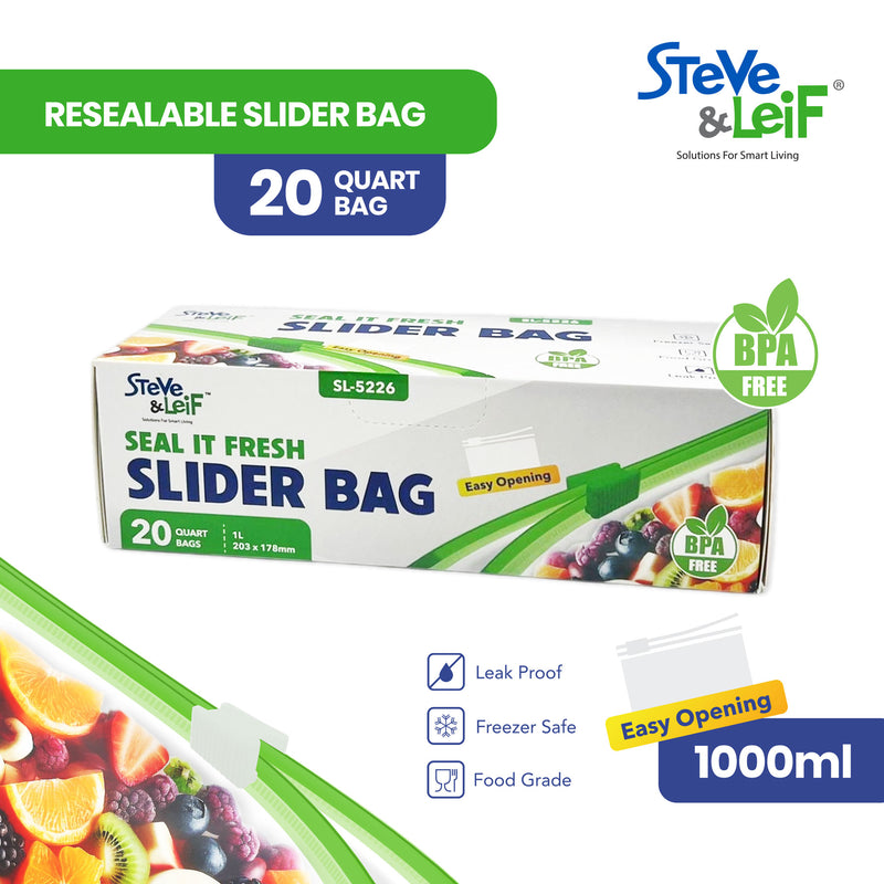 Resealable Slider Bag (Quart)