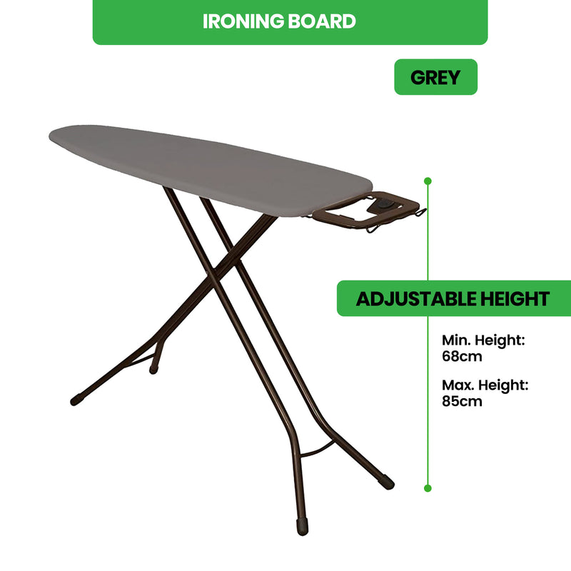 Ironing Board with Iron Rest 91.5x30.5cm (Grey/Beige)