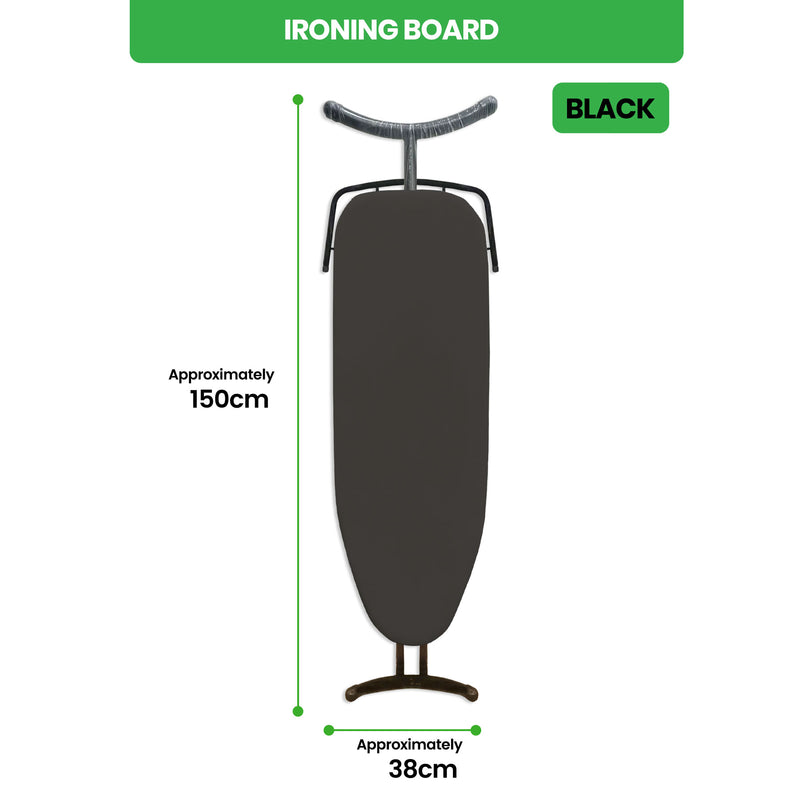 Ironing Board with Iron Rest 109x35.5cm (Black/Grey)